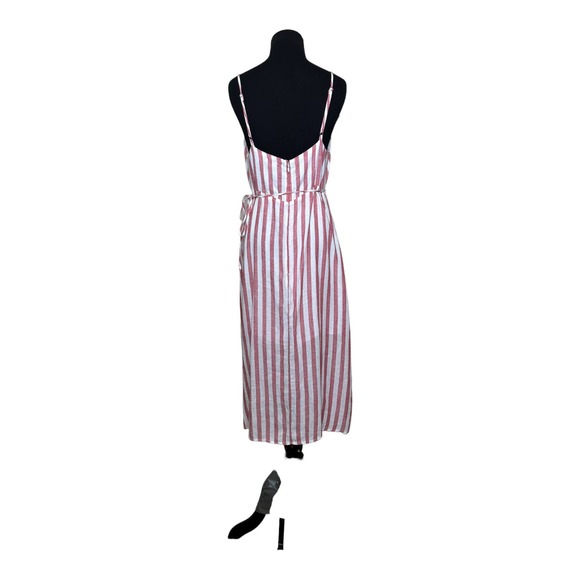 Rails pink white pin stripes sleeveless ruffle detail midi dress size Small - Picture 10 of 12